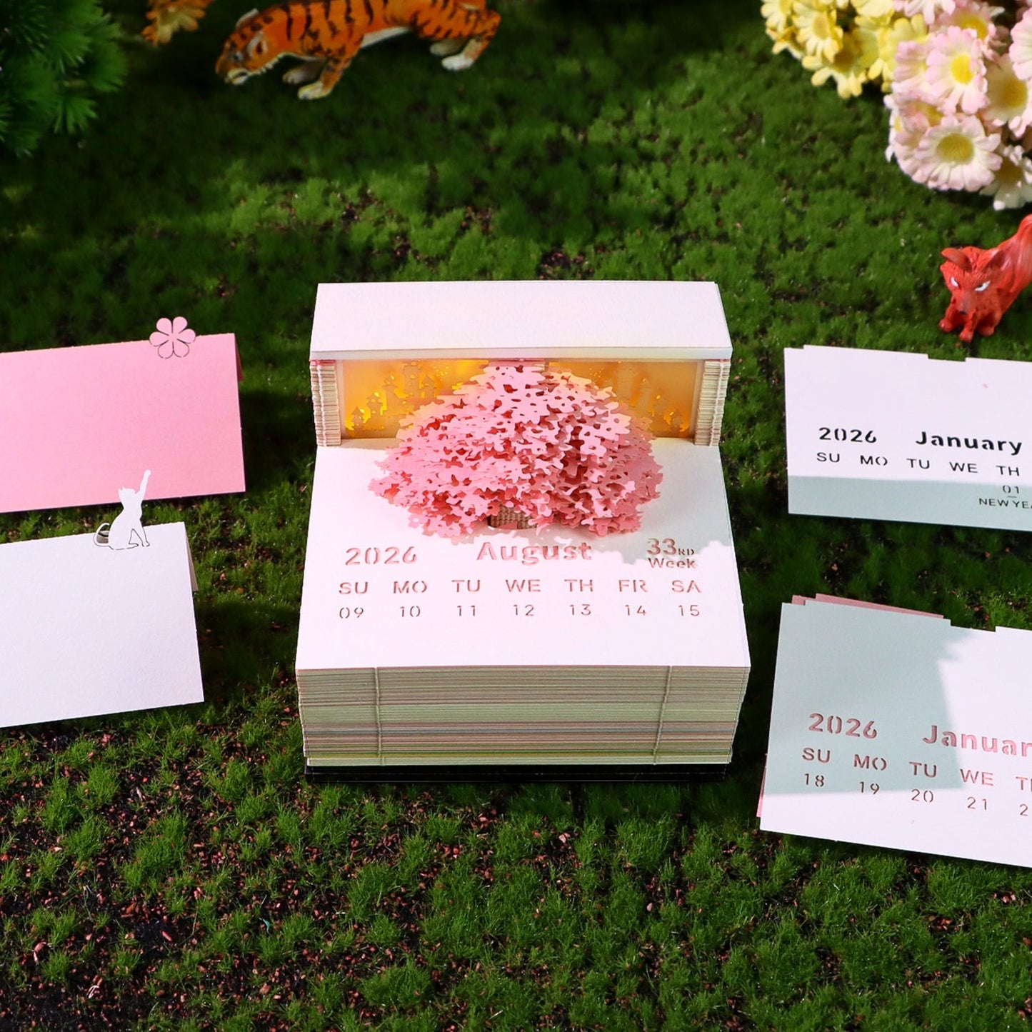 3D Calendar 2026 - Floral Tree Island