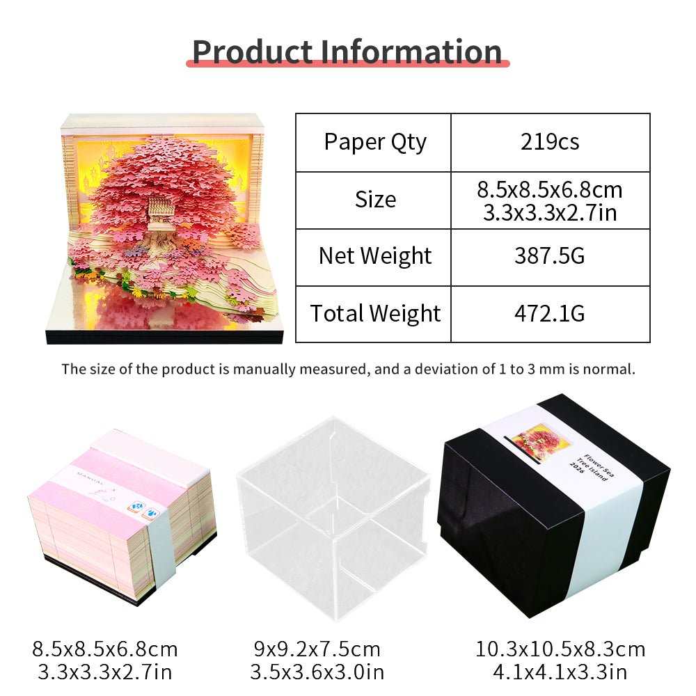3D Calendar 2026 - Floral Tree Island