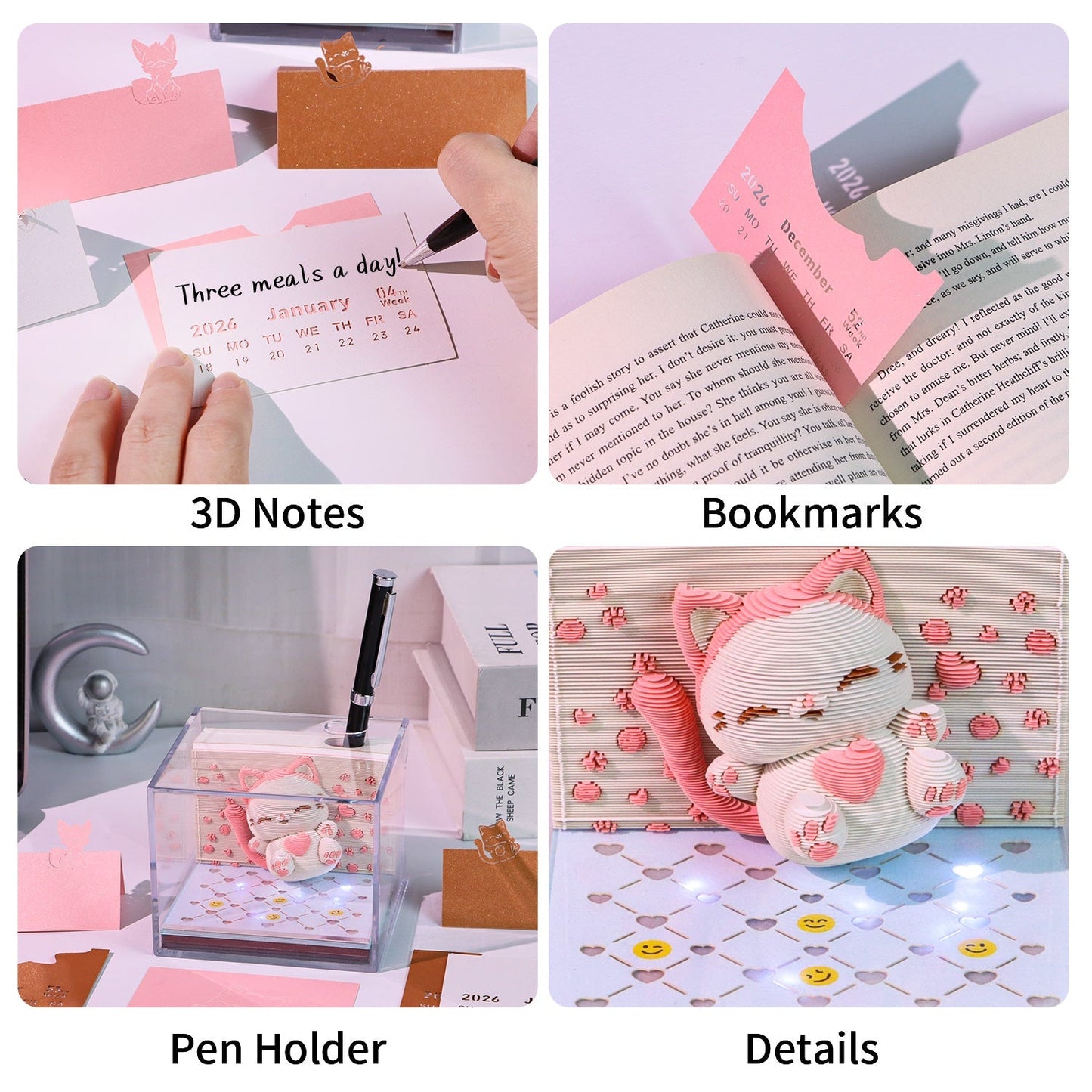 3D Calendar 2026 - Jumping cat