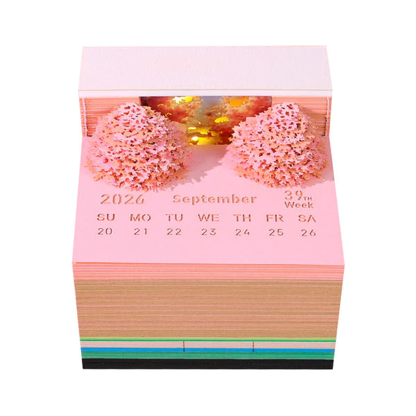 3D Calendar 2026 - Peach Blossom Forest