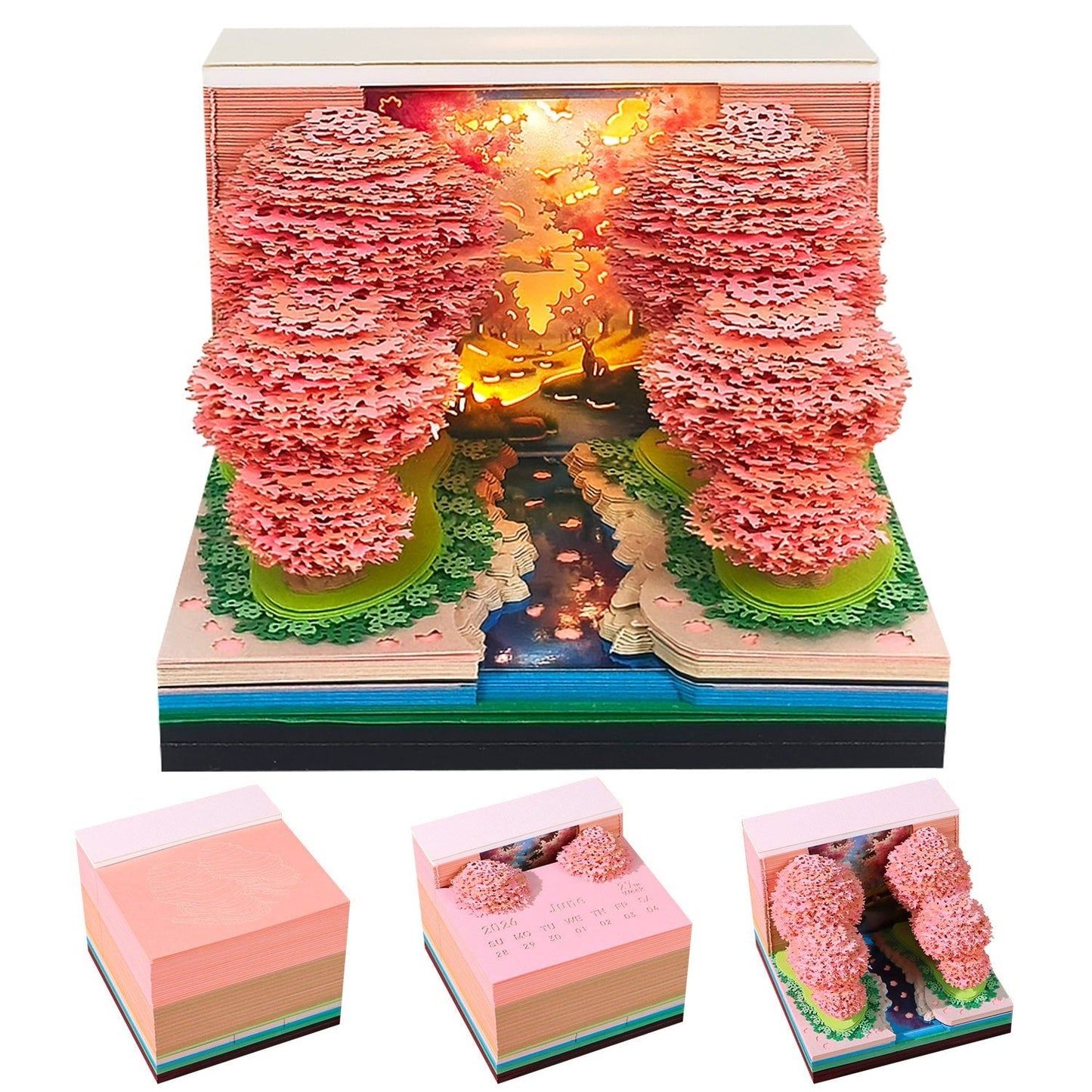 3D Calendar 2026 - Peach Blossom Forest