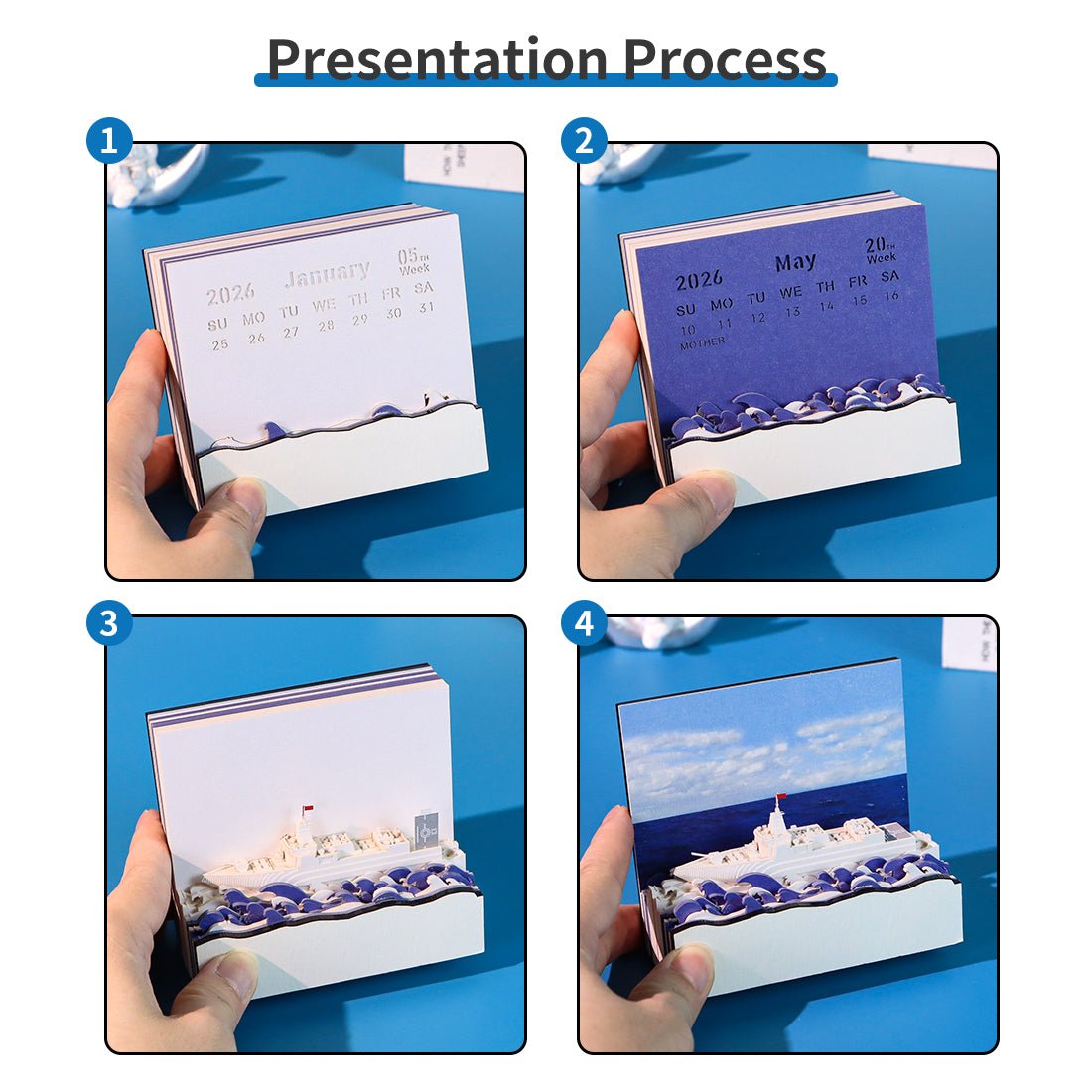 3D-Kalender 2026 - Segelschiff