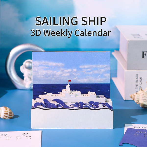 3D-Kalender 2026 - Segelschiff