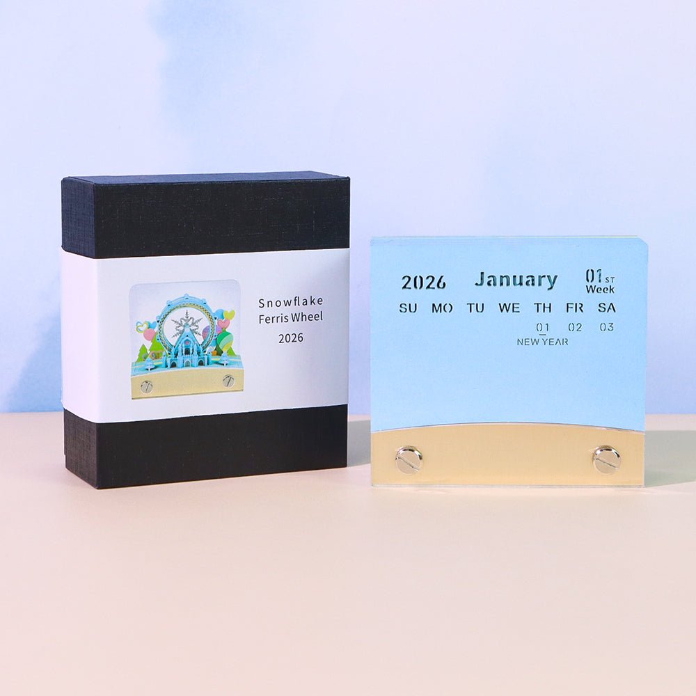 3D Calendar 2026 - Snowflake Ferris Wheel
