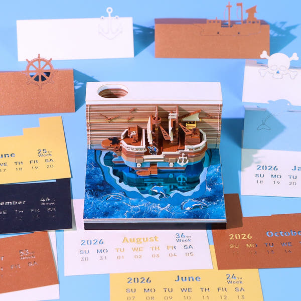 3D Calendar 2026 - Pirate Ship