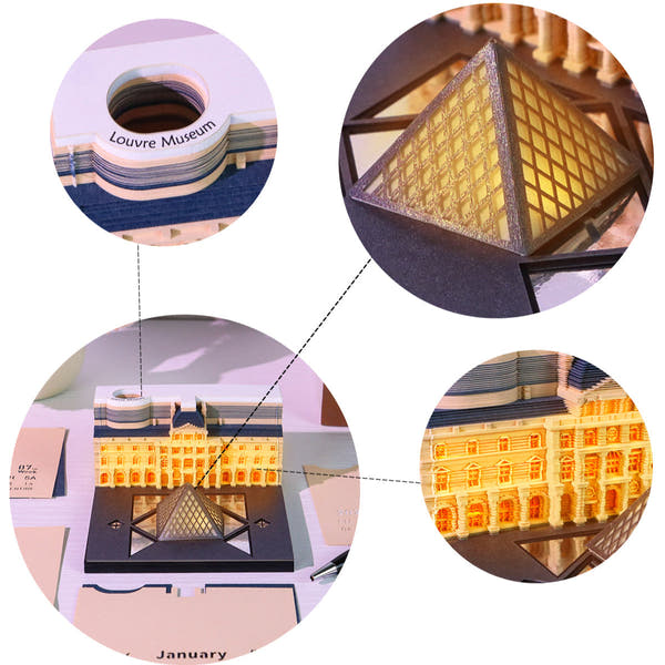 Louvre-Museum (mit Licht) & Kalender 2026)